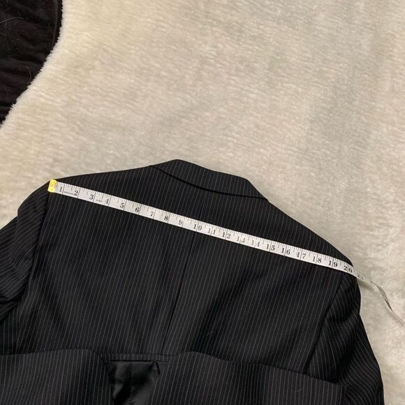 New Jones New York Elements Mens Charcoal Wool‎ Blazer Size 44R Striped Jacket - Picture 9 of 9